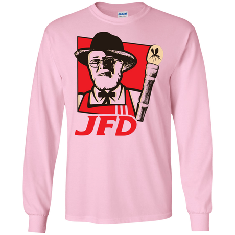 T-Shirts Light Pink / S Jurassic Fried Dinosaur Men's Long Sleeve T-Shirt