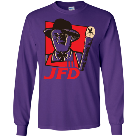 T-Shirts Purple / S Jurassic Fried Dinosaur Men's Long Sleeve T-Shirt