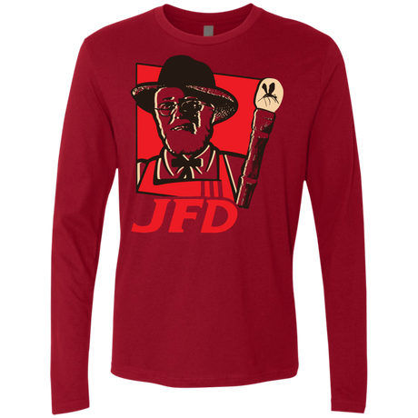 T-Shirts Cardinal / S Jurassic Fried Dinosaur Men's Premium Long Sleeve