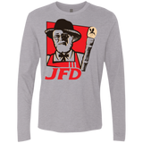 T-Shirts Heather Grey / S Jurassic Fried Dinosaur Men's Premium Long Sleeve