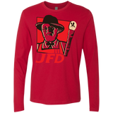 T-Shirts Red / S Jurassic Fried Dinosaur Men's Premium Long Sleeve