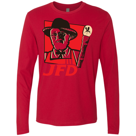 T-Shirts Red / S Jurassic Fried Dinosaur Men's Premium Long Sleeve