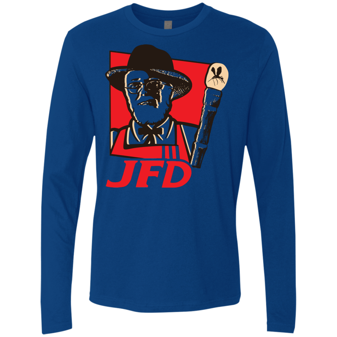 T-Shirts Royal / S Jurassic Fried Dinosaur Men's Premium Long Sleeve