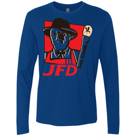 T-Shirts Royal / S Jurassic Fried Dinosaur Men's Premium Long Sleeve
