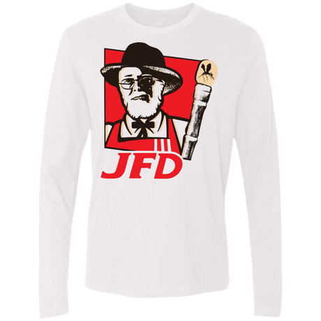T-Shirts White / S Jurassic Fried Dinosaur Men's Premium Long Sleeve