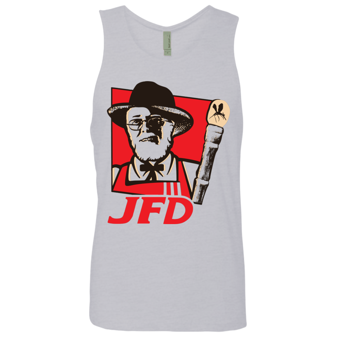 T-Shirts Heather Grey / S Jurassic Fried Dinosaur Men's Premium Tank Top