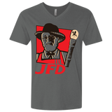 T-Shirts Heavy Metal / X-Small Jurassic Fried Dinosaur Men's Premium V-Neck