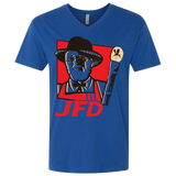 T-Shirts Royal / X-Small Jurassic Fried Dinosaur Men's Premium V-Neck