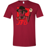 T-Shirts Cardinal Red / S Jurassic Fried Dinosaur Men's Semi-Fitted Softstyle