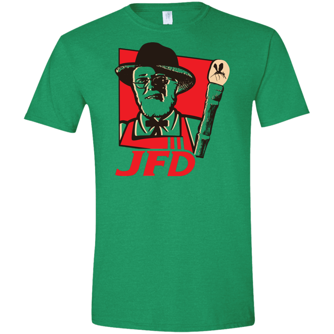 T-Shirts Heather Irish Green / S Jurassic Fried Dinosaur Men's Semi-Fitted Softstyle