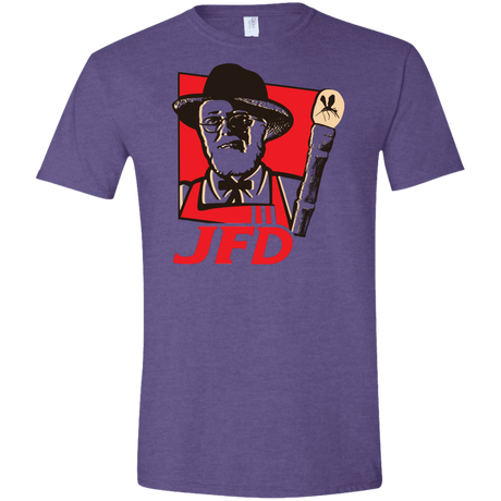 T-Shirts Heather Purple / S Jurassic Fried Dinosaur Men's Semi-Fitted Softstyle