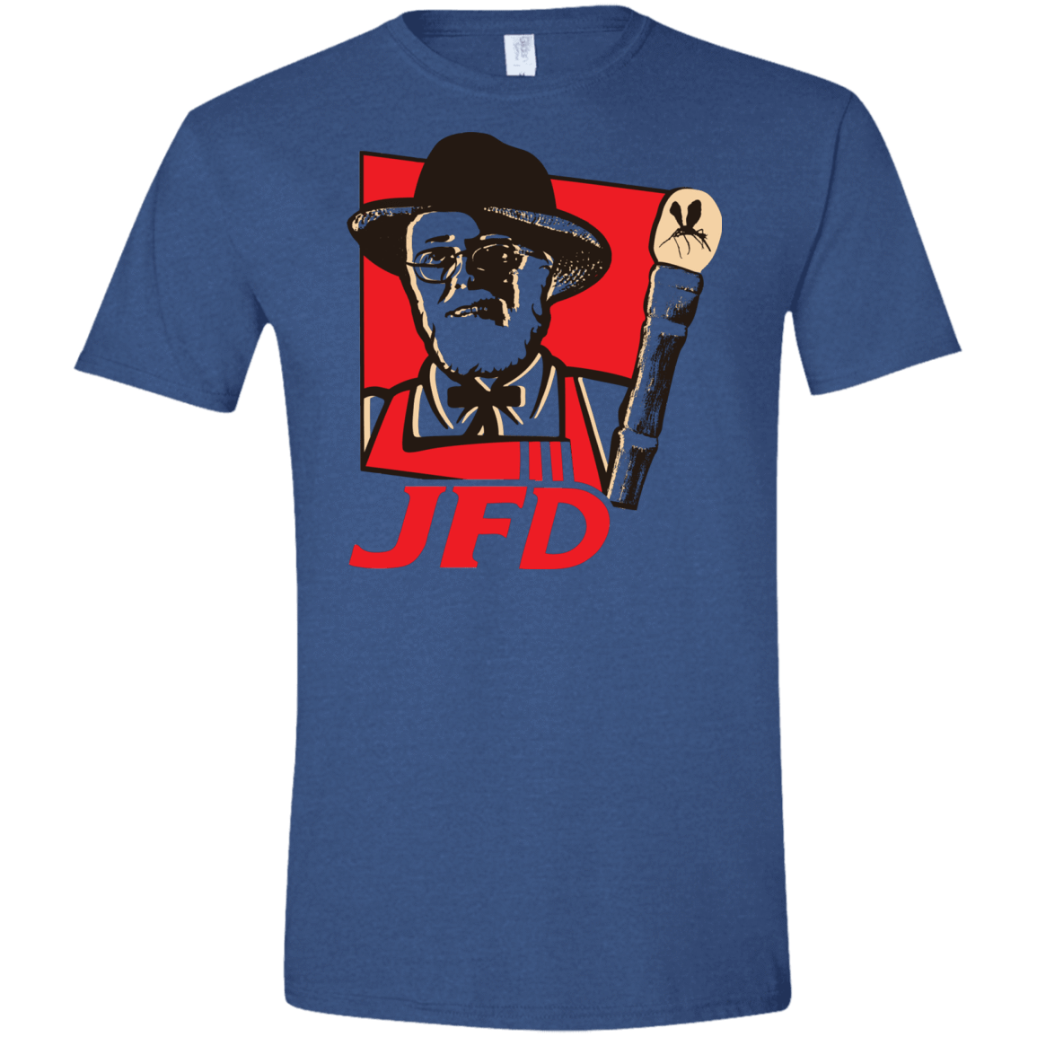 T-Shirts Heather Royal / X-Small Jurassic Fried Dinosaur Men's Semi-Fitted Softstyle