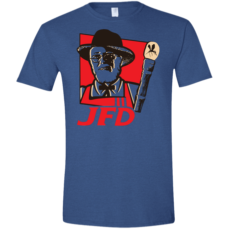 T-Shirts Heather Royal / X-Small Jurassic Fried Dinosaur Men's Semi-Fitted Softstyle