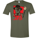 T-Shirts Military Green / S Jurassic Fried Dinosaur Men's Semi-Fitted Softstyle