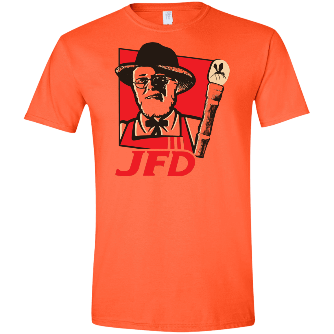 T-Shirts Orange / S Jurassic Fried Dinosaur Men's Semi-Fitted Softstyle