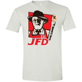 T-Shirts White / X-Small Jurassic Fried Dinosaur Men's Semi-Fitted Softstyle