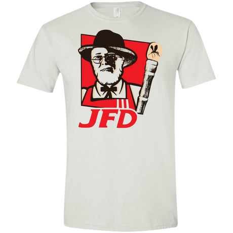 T-Shirts White / X-Small Jurassic Fried Dinosaur Men's Semi-Fitted Softstyle