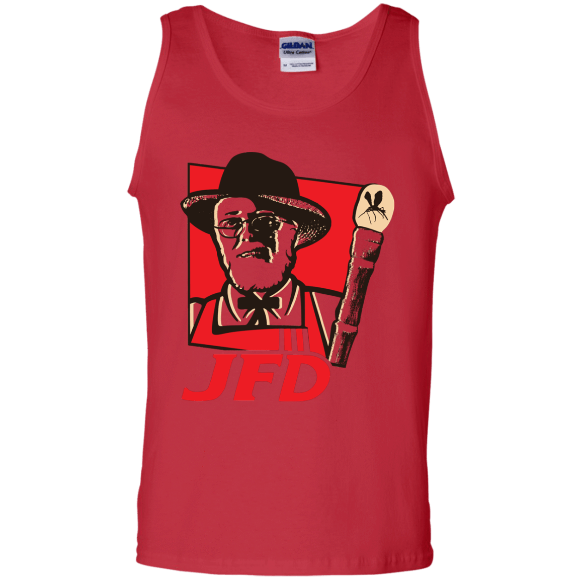 T-Shirts Red / S Jurassic Fried Dinosaur Men's Tank Top