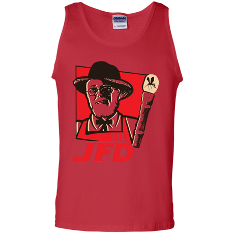 T-Shirts Red / S Jurassic Fried Dinosaur Men's Tank Top