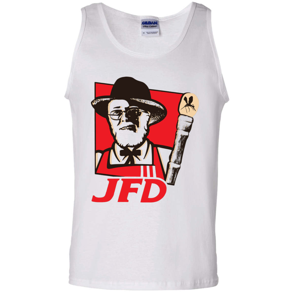 T-Shirts White / S Jurassic Fried Dinosaur Men's Tank Top