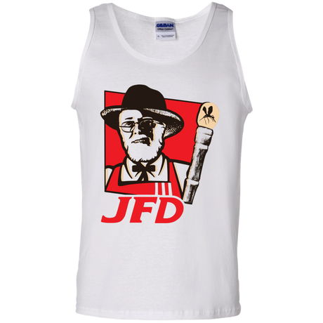 T-Shirts White / S Jurassic Fried Dinosaur Men's Tank Top