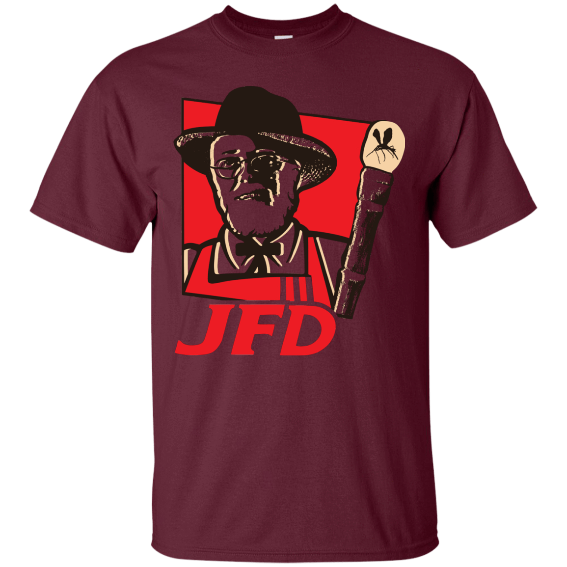 T-Shirts Maroon / S Jurassic Fried Dinosaur T-Shirt