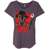 T-Shirts Vintage Purple / X-Small Jurassic Fried Dinosaur Triblend Dolman Sleeve