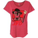 T-Shirts Vintage Red / X-Small Jurassic Fried Dinosaur Triblend Dolman Sleeve