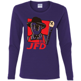 T-Shirts Purple / S Jurassic Fried Dinosaur Women's Long Sleeve T-Shirt