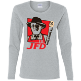 T-Shirts Sport Grey / S Jurassic Fried Dinosaur Women's Long Sleeve T-Shirt
