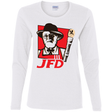 T-Shirts White / S Jurassic Fried Dinosaur Women's Long Sleeve T-Shirt