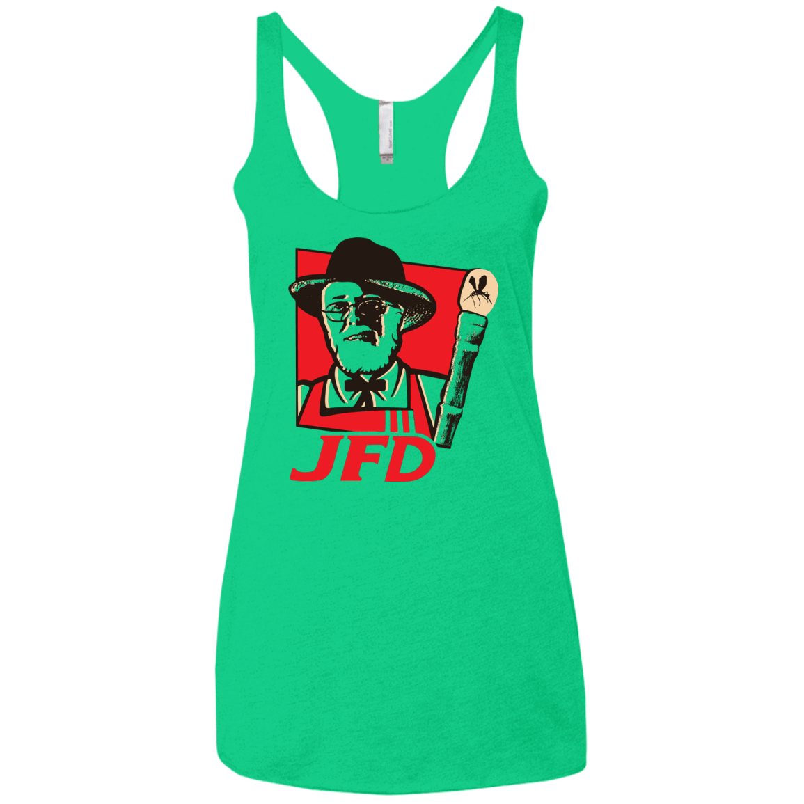 T-Shirts Envy / X-Small Jurassic Fried Dinosaur Women's Triblend Racerback Tank