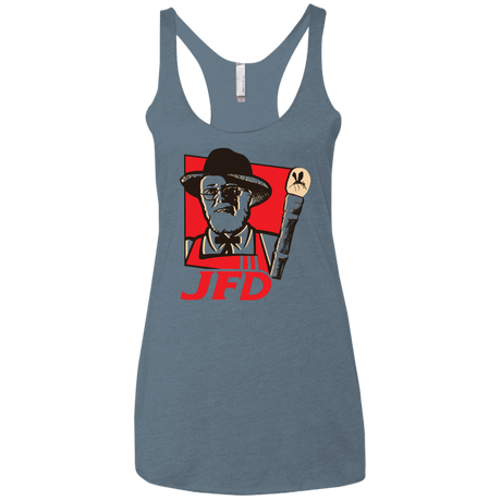 T-Shirts Indigo / X-Small Jurassic Fried Dinosaur Women's Triblend Racerback Tank