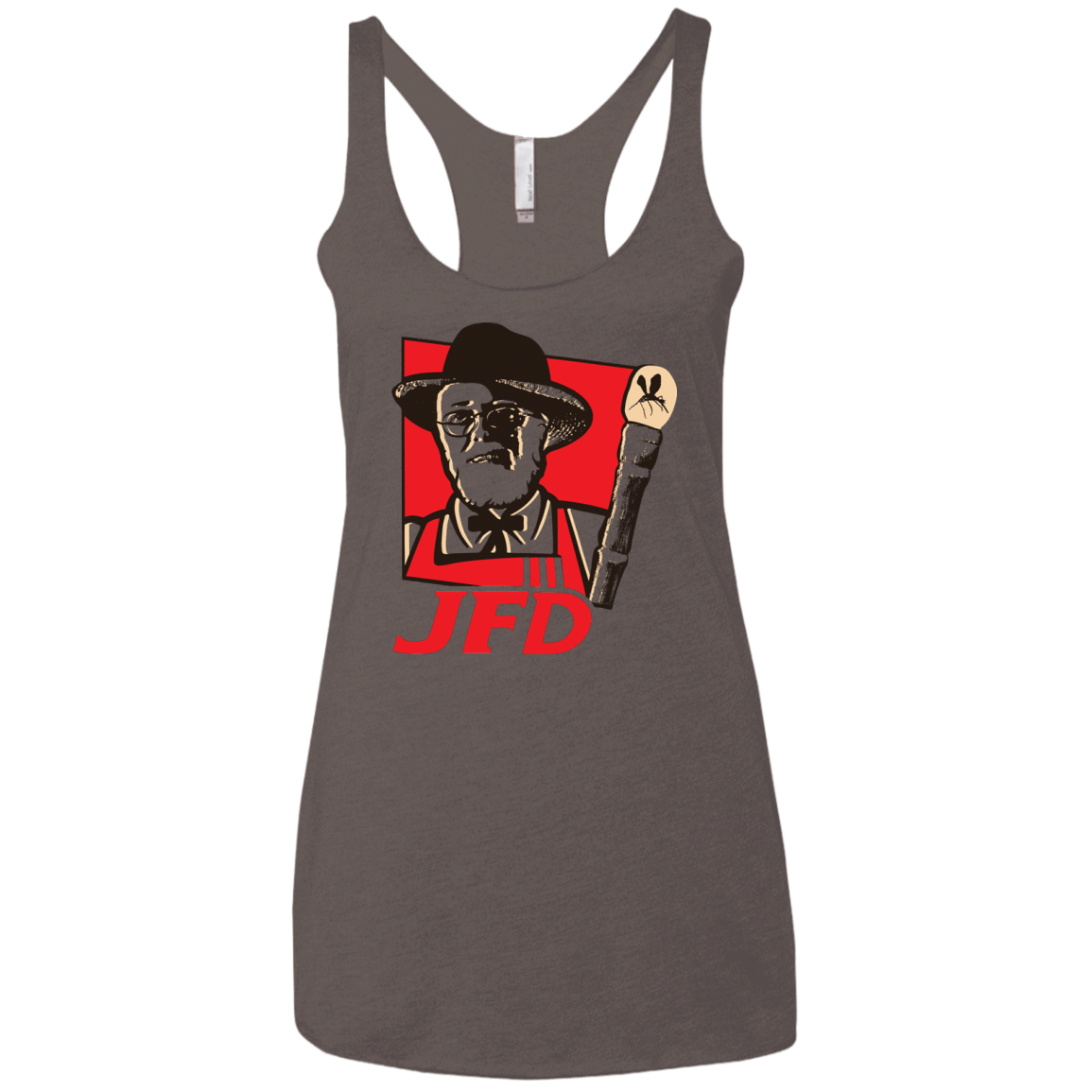T-Shirts Macchiato / X-Small Jurassic Fried Dinosaur Women's Triblend Racerback Tank