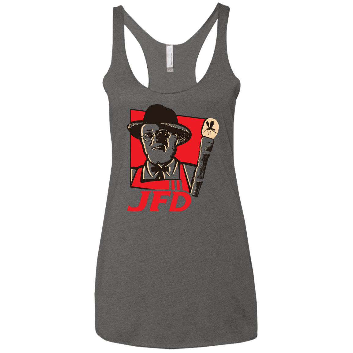 T-Shirts Premium Heather / X-Small Jurassic Fried Dinosaur Women's Triblend Racerback Tank