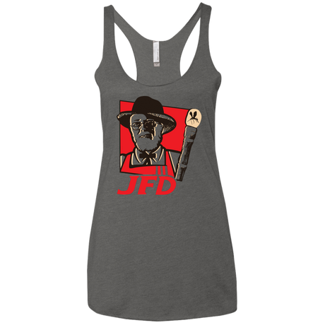 T-Shirts Premium Heather / X-Small Jurassic Fried Dinosaur Women's Triblend Racerback Tank