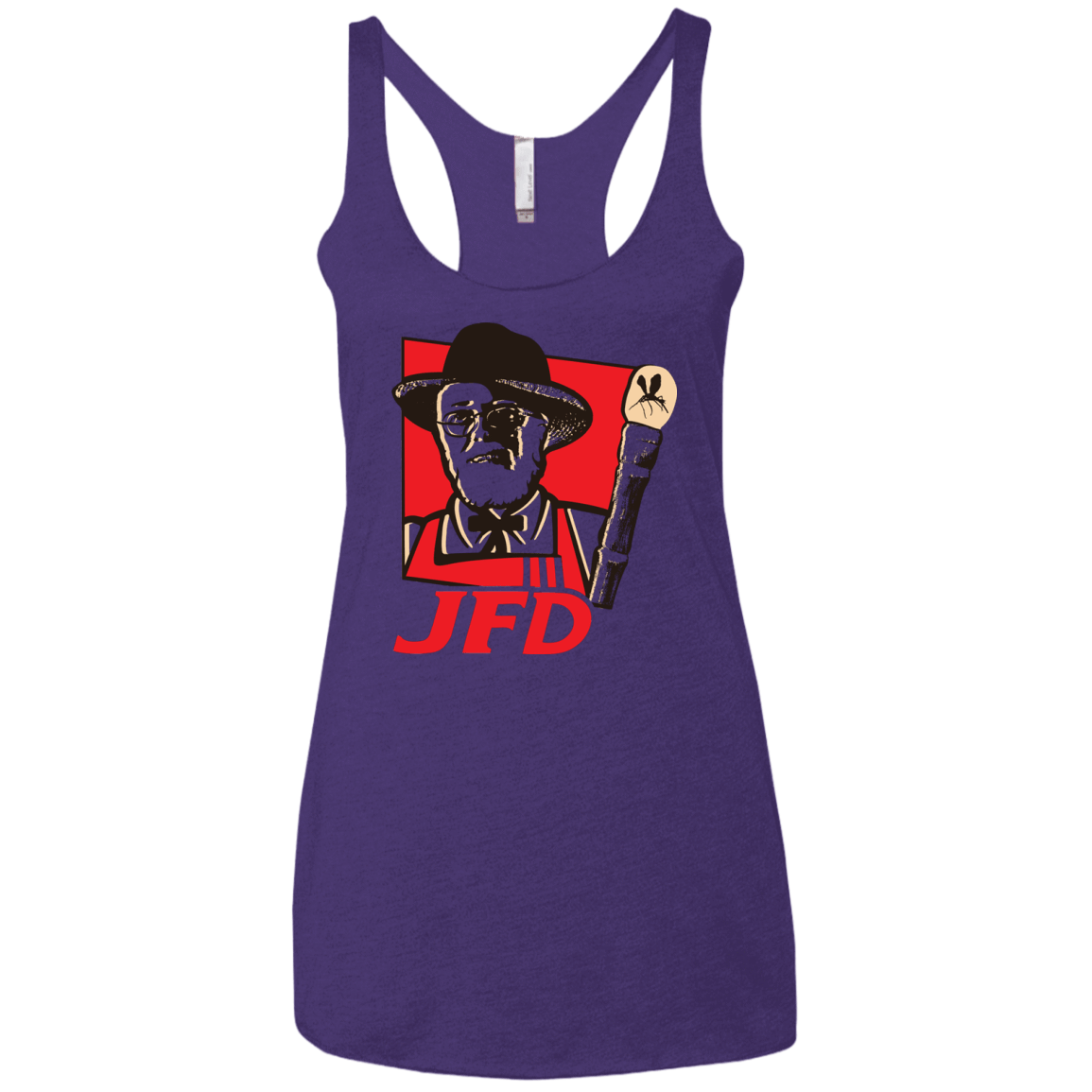 T-Shirts Purple Rush / X-Small Jurassic Fried Dinosaur Women's Triblend Racerback Tank