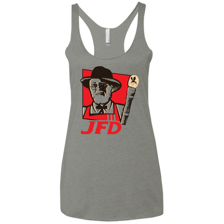 T-Shirts Venetian Grey / X-Small Jurassic Fried Dinosaur Women's Triblend Racerback Tank
