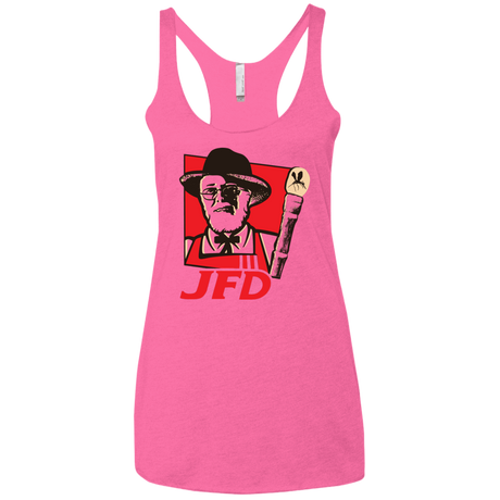 T-Shirts Vintage Pink / X-Small Jurassic Fried Dinosaur Women's Triblend Racerback Tank