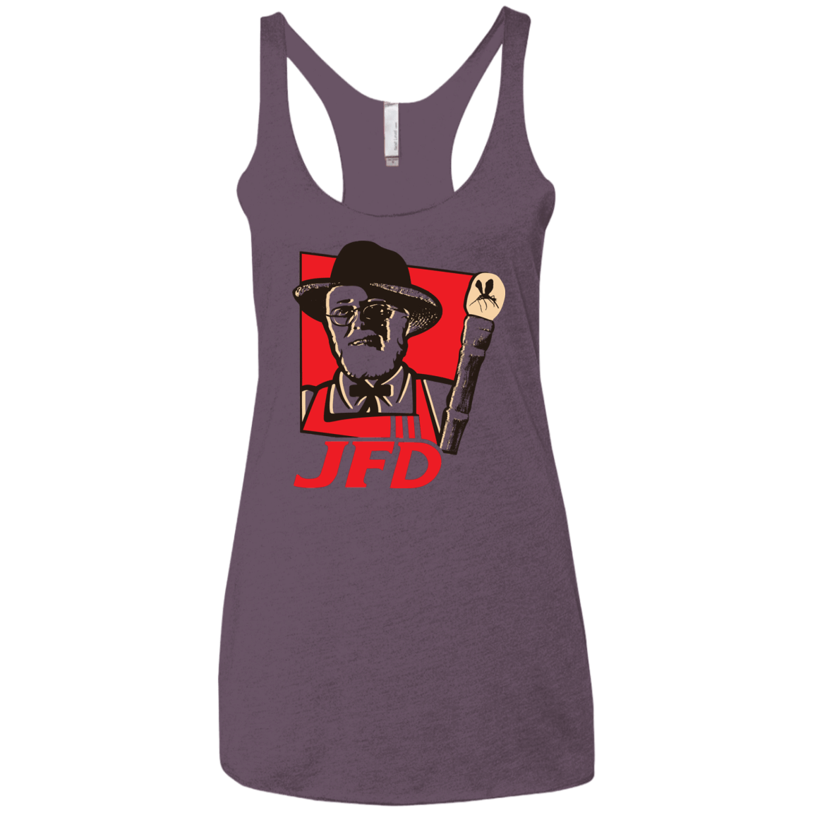 T-Shirts Vintage Purple / X-Small Jurassic Fried Dinosaur Women's Triblend Racerback Tank