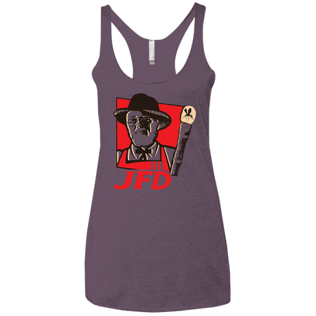 T-Shirts Vintage Purple / X-Small Jurassic Fried Dinosaur Women's Triblend Racerback Tank