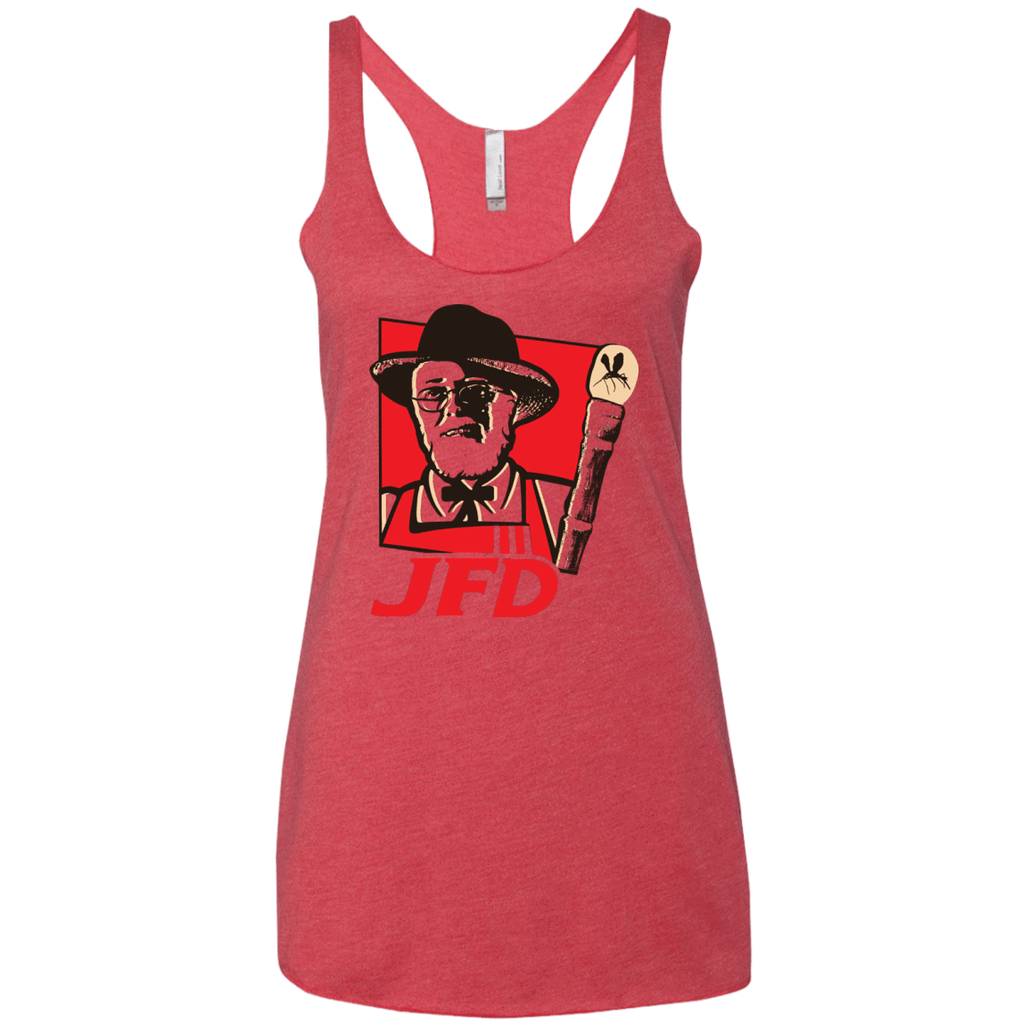 T-Shirts Vintage Red / X-Small Jurassic Fried Dinosaur Women's Triblend Racerback Tank