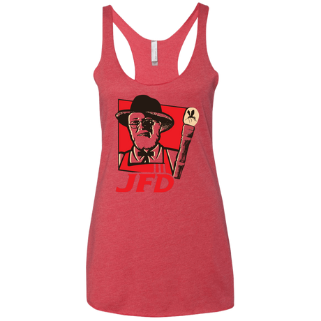 T-Shirts Vintage Red / X-Small Jurassic Fried Dinosaur Women's Triblend Racerback Tank