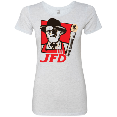 T-Shirts Heather White / S Jurassic Fried Dinosaur Women's Triblend T-Shirt
