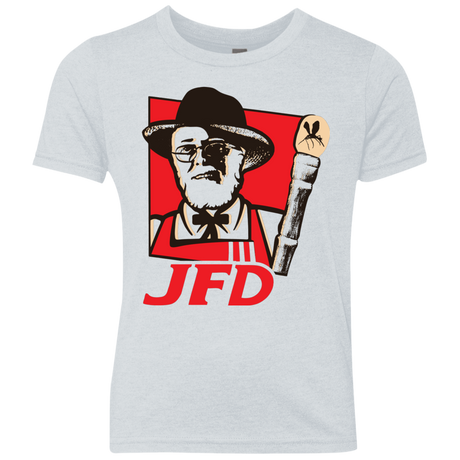 T-Shirts Heather White / YXS Jurassic Fried Dinosaur Youth Triblend T-Shirt
