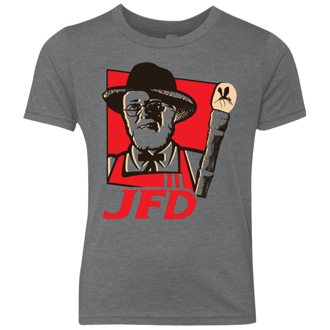 T-Shirts Premium Heather / YXS Jurassic Fried Dinosaur Youth Triblend T-Shirt