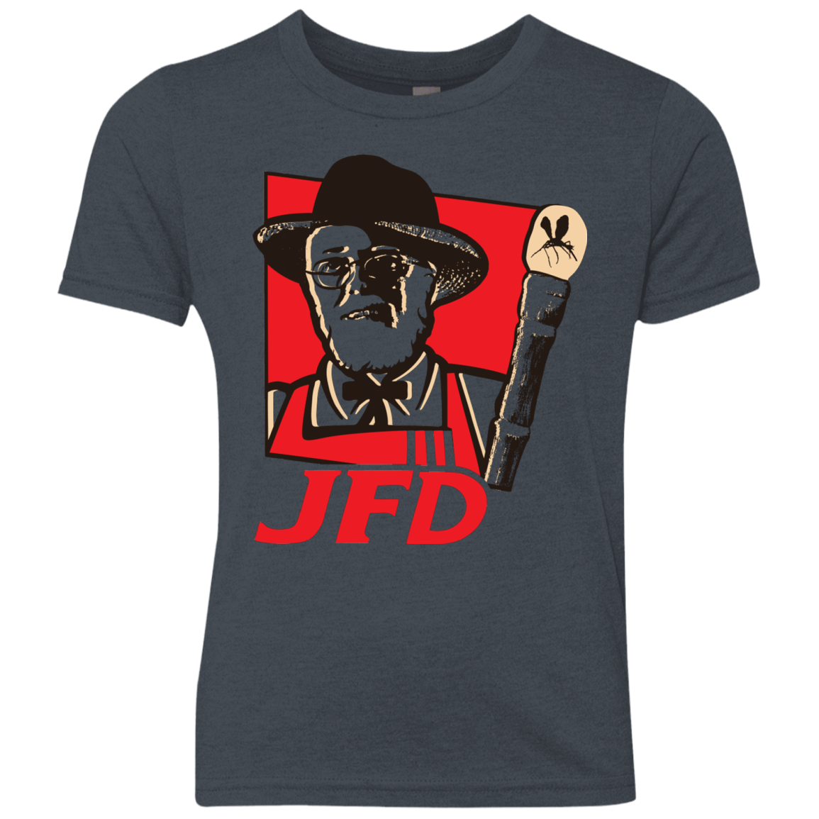 T-Shirts Vintage Navy / YXS Jurassic Fried Dinosaur Youth Triblend T-Shirt