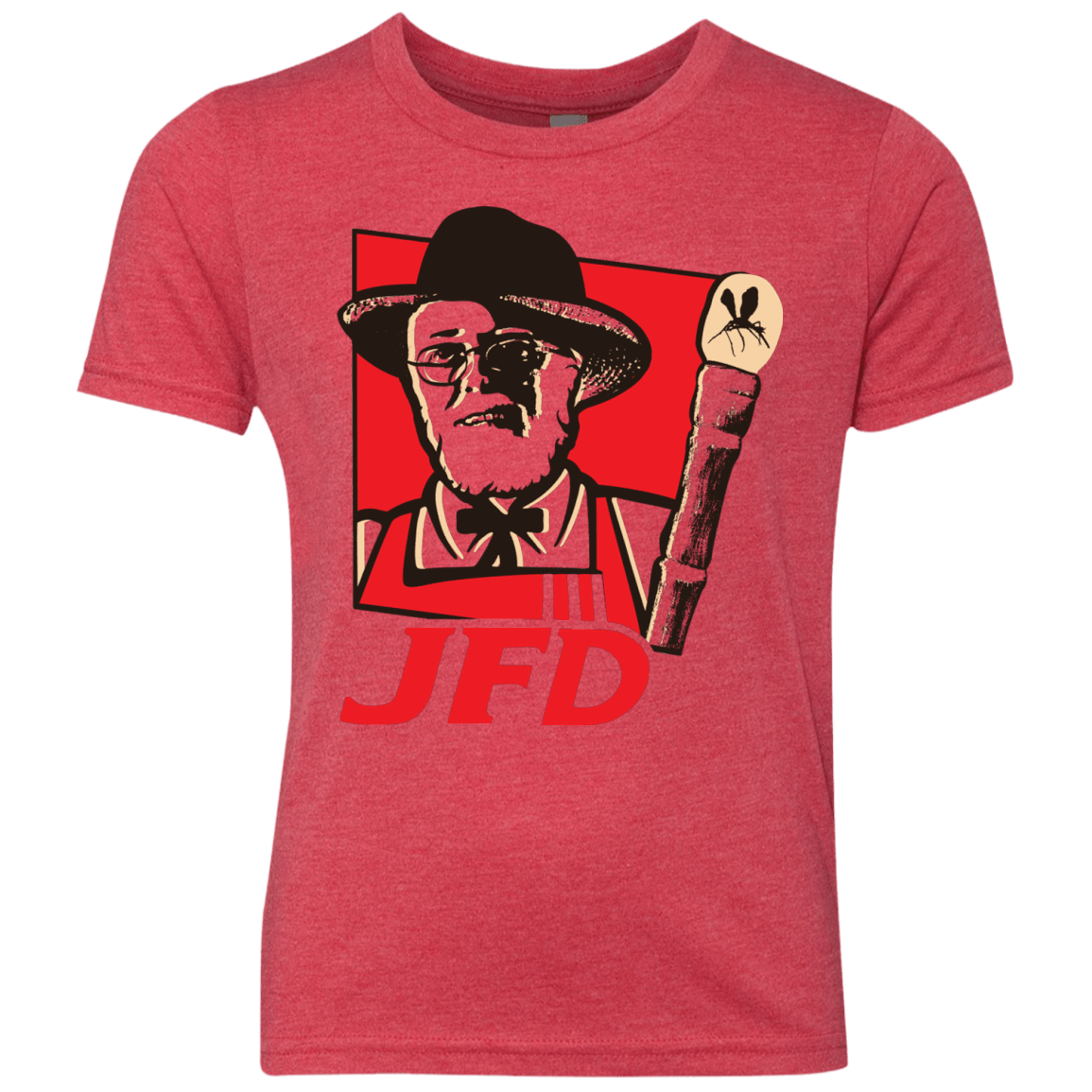 T-Shirts Vintage Red / YXS Jurassic Fried Dinosaur Youth Triblend T-Shirt