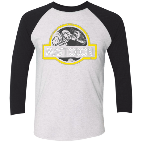 T-Shirts Heather White/Vintage Black / X-Small Jurassic Power Black Men's Triblend 3/4 Sleeve