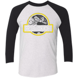 T-Shirts Heather White/Vintage Black / X-Small Jurassic Power Black Men's Triblend 3/4 Sleeve